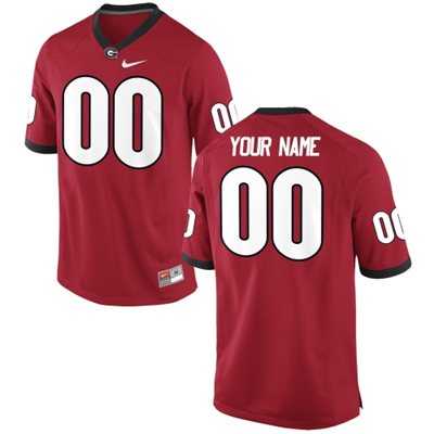 Men%27s Georgia Bulldogs Customized Replica Football Jersey - 2015 Red